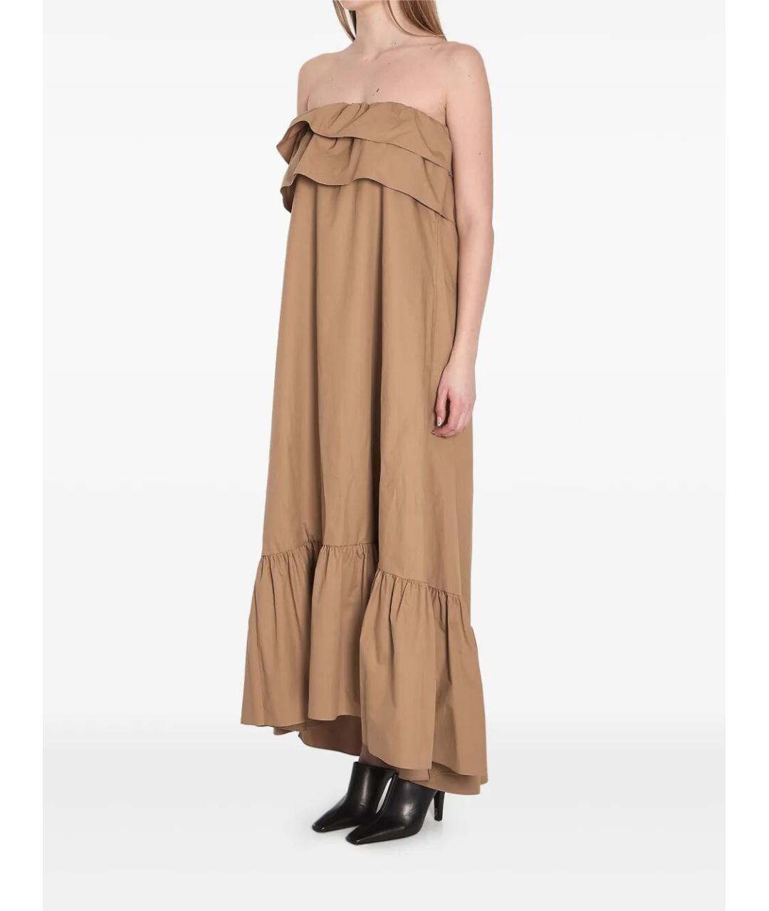 SAINT LAURENT Бежевое хлопковое повседневное платье, фото 3