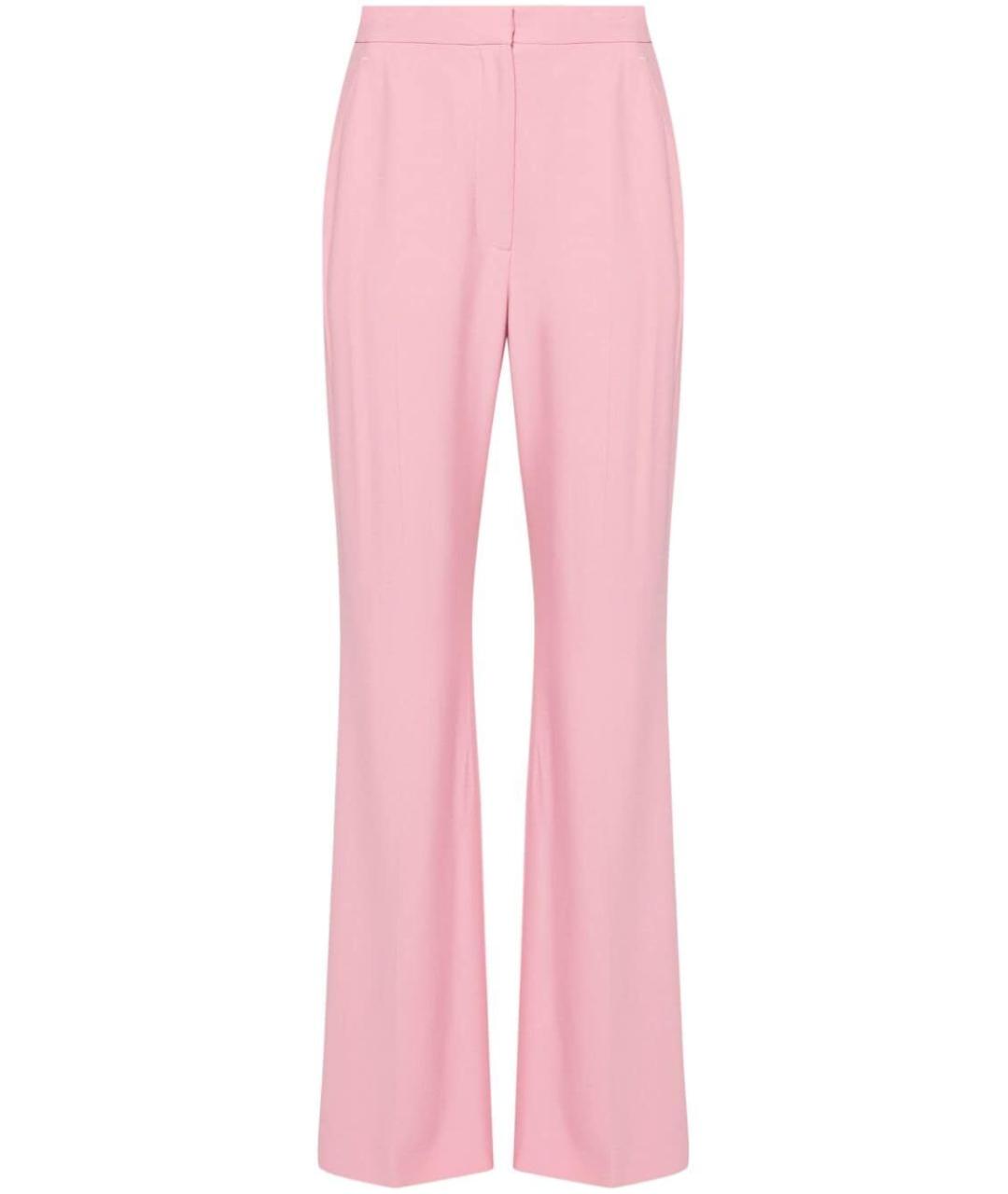 ALEXANDER MCQUEEN Розовые вискозные прямые брюки, фото 1
