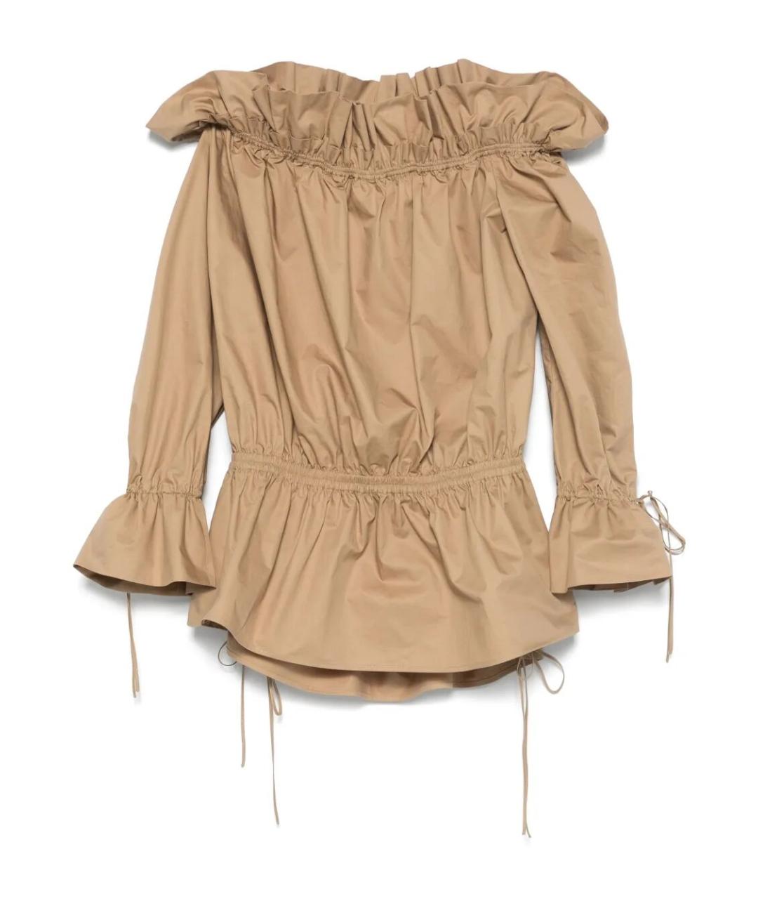 SAINT LAURENT Бежевое хлопковое повседневное платье, фото 1