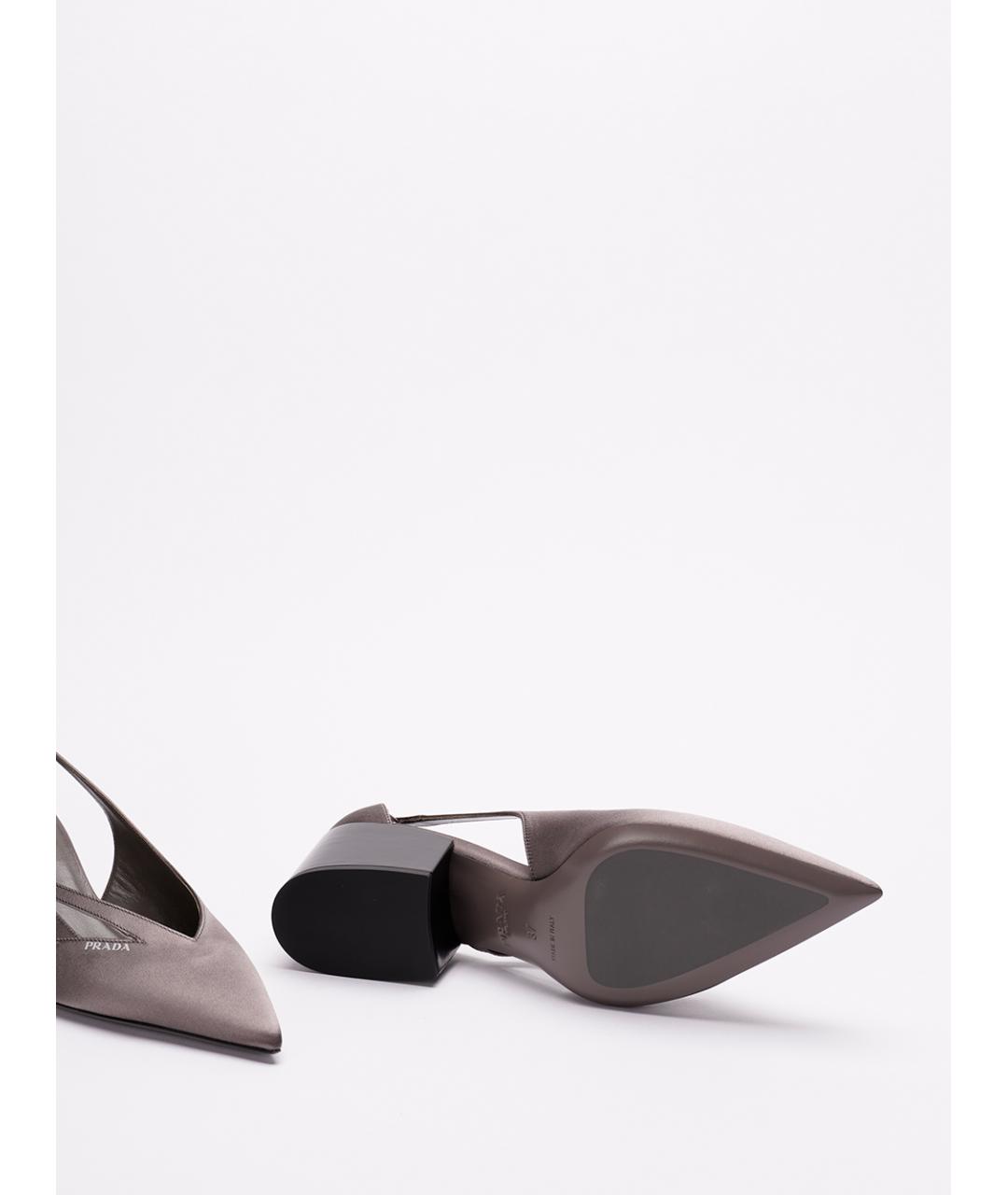 PRADA Антрацитовые текстильные туфли, фото 4
