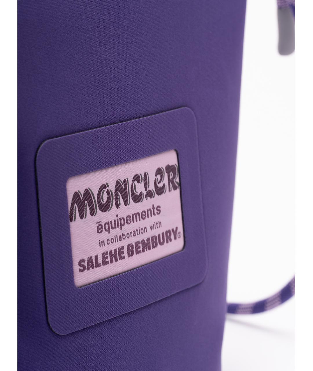 MONCLER Фиолетовая синтетическая сумка на плечо, фото 5
