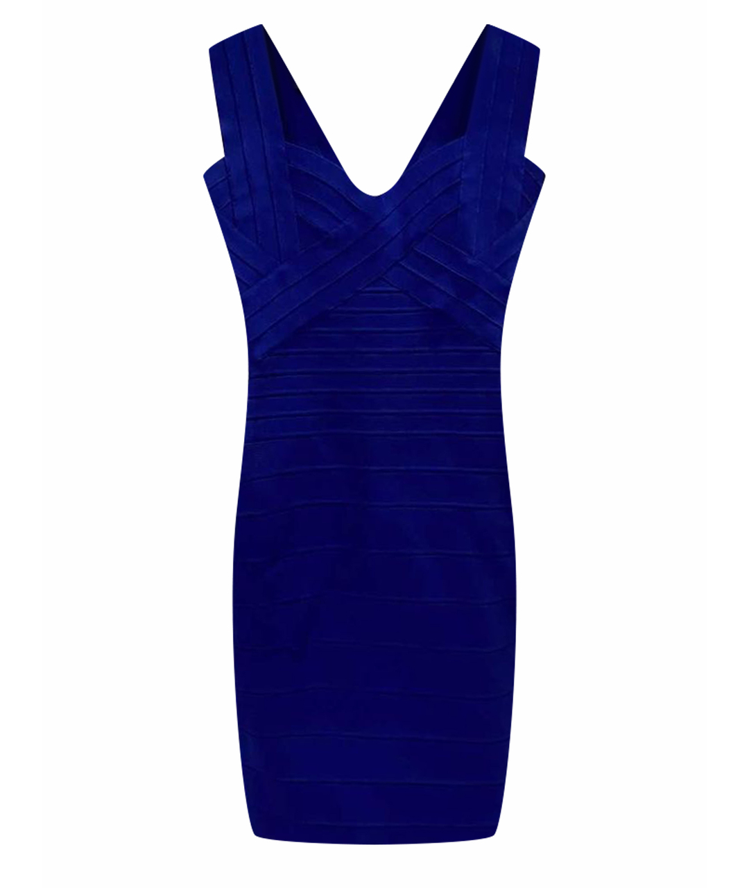 HERVE LEGER Синее вискозное повседневное платье, фото 1