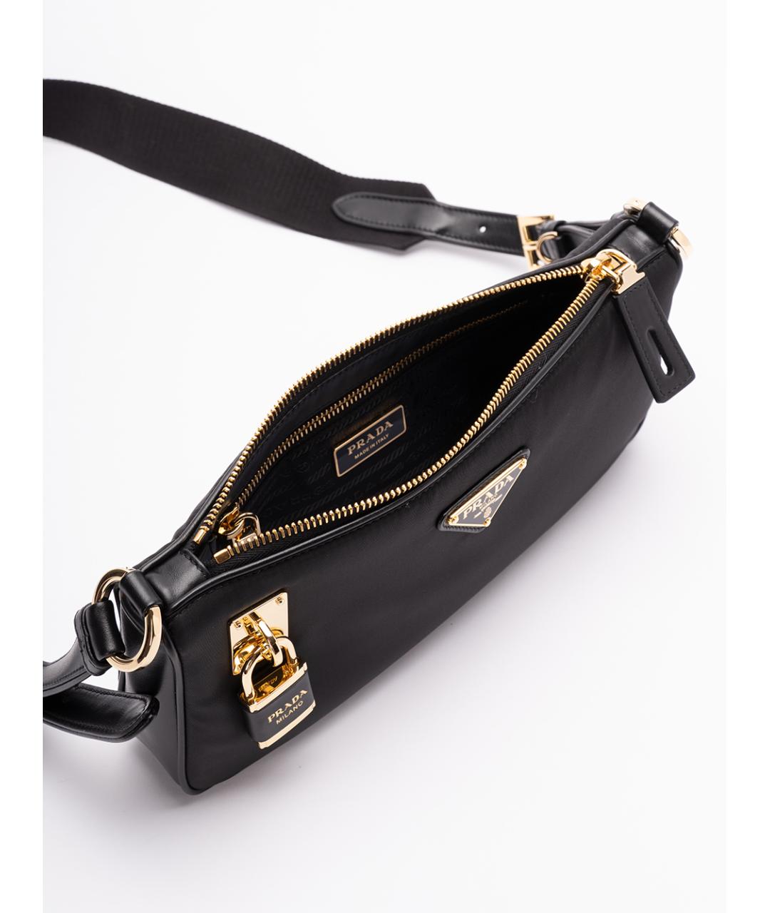 PRADA Черная синтетическая сумка через плечо, фото 5