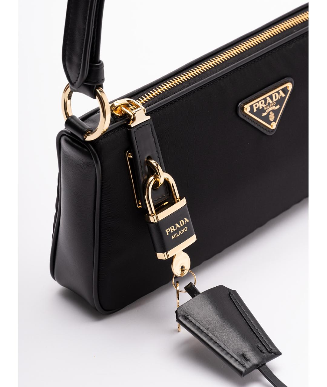 PRADA Черная синтетическая сумка через плечо, фото 4
