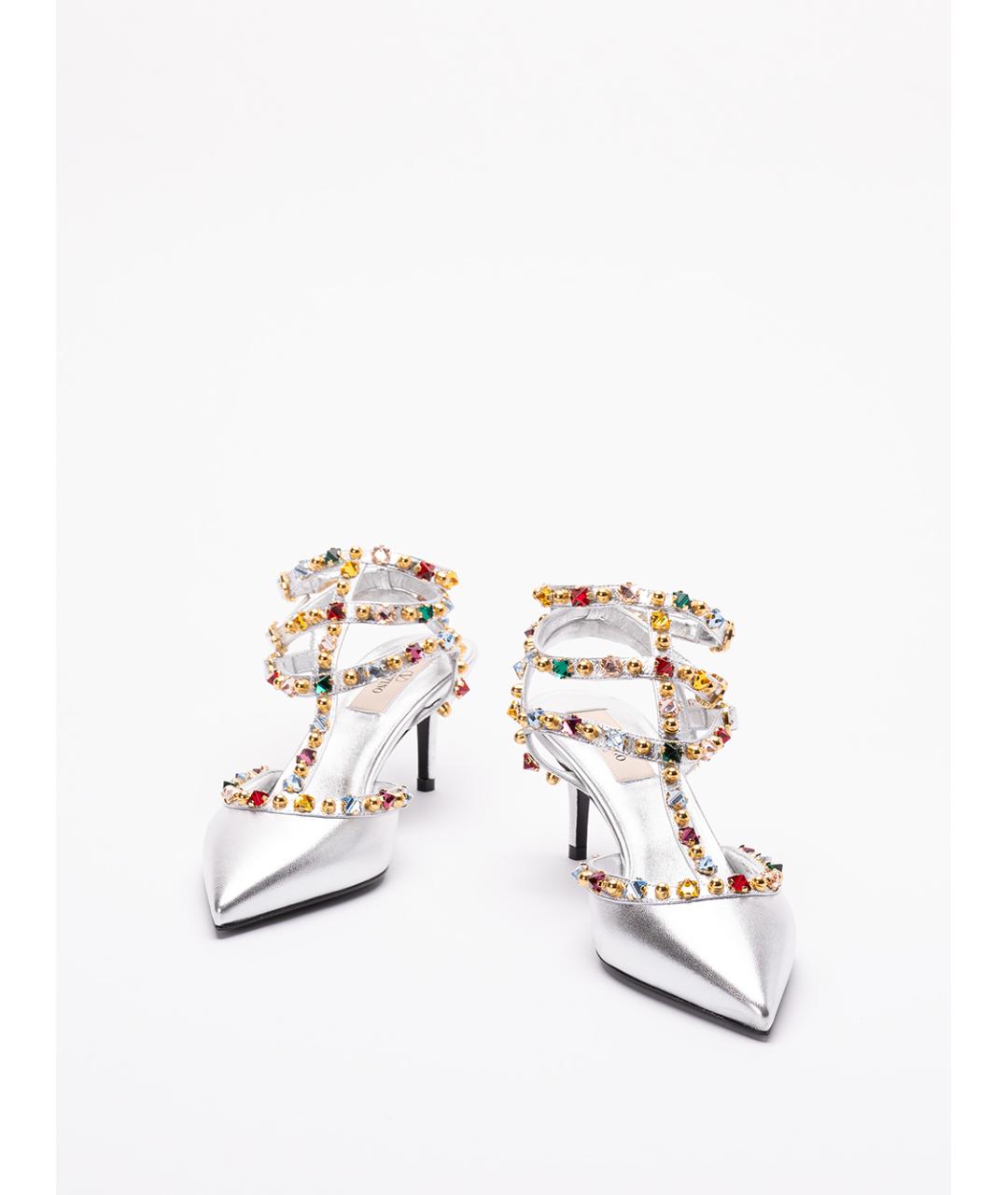VALENTINO Серебряные кожаные туфли, фото 2