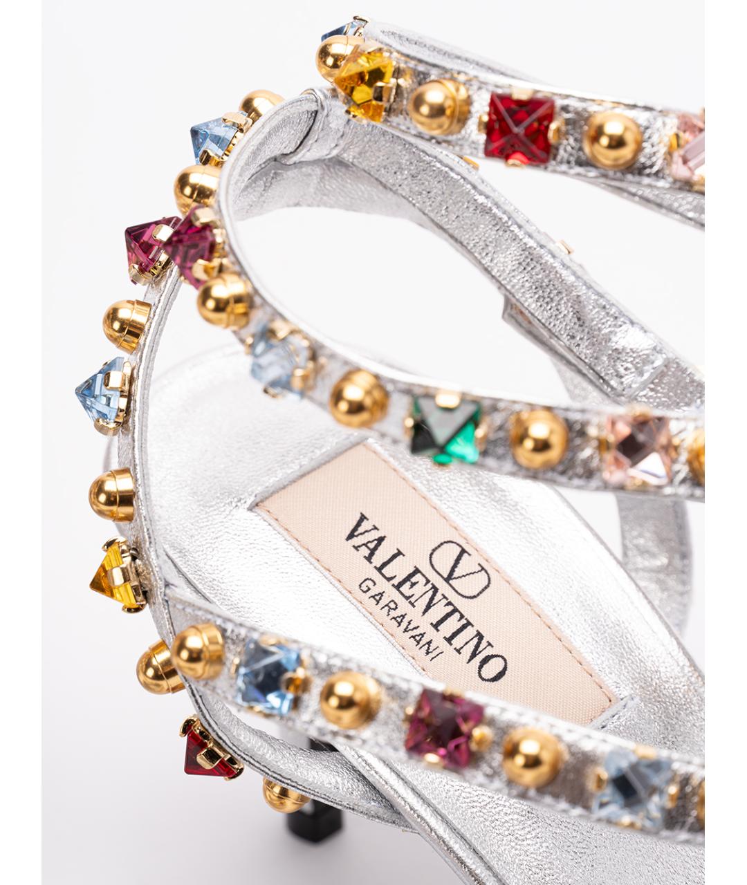 VALENTINO Серебряные кожаные туфли, фото 5