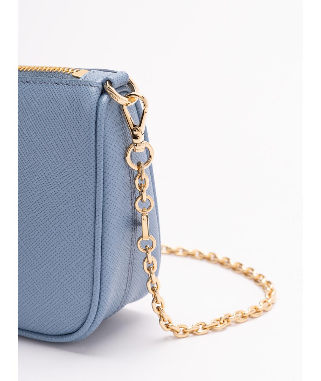 PRADA Голубая кожаная сумка через плечо, фото 4