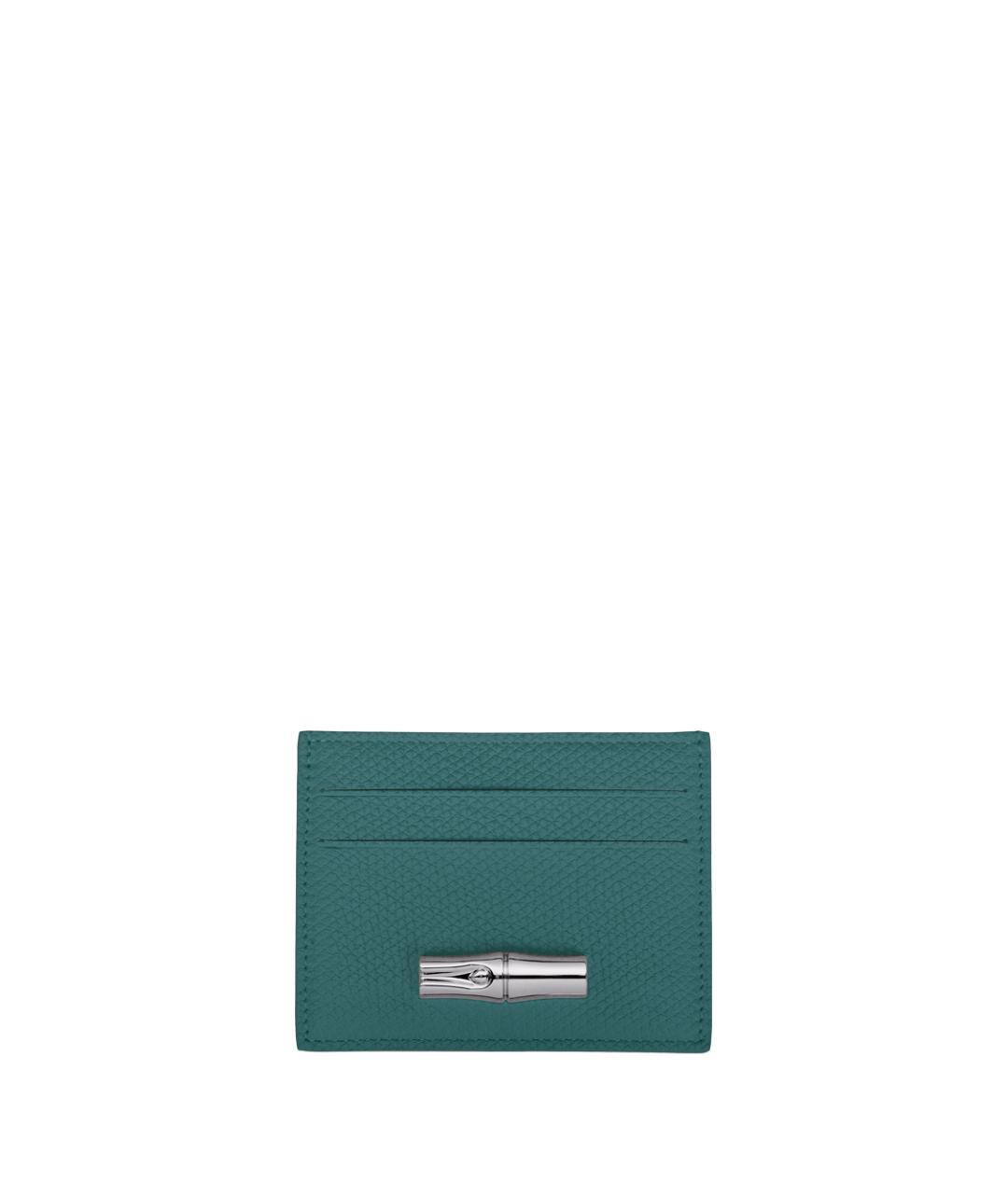 LONGCHAMP Бирюзовый кожаный кардхолдер, фото 1
