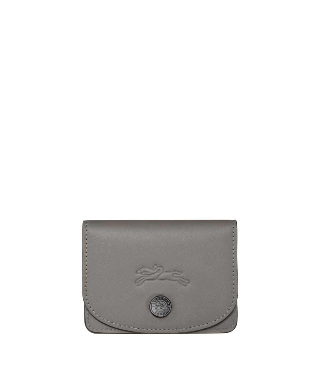 LONGCHAMP Серый кожаный кошелек, фото 1