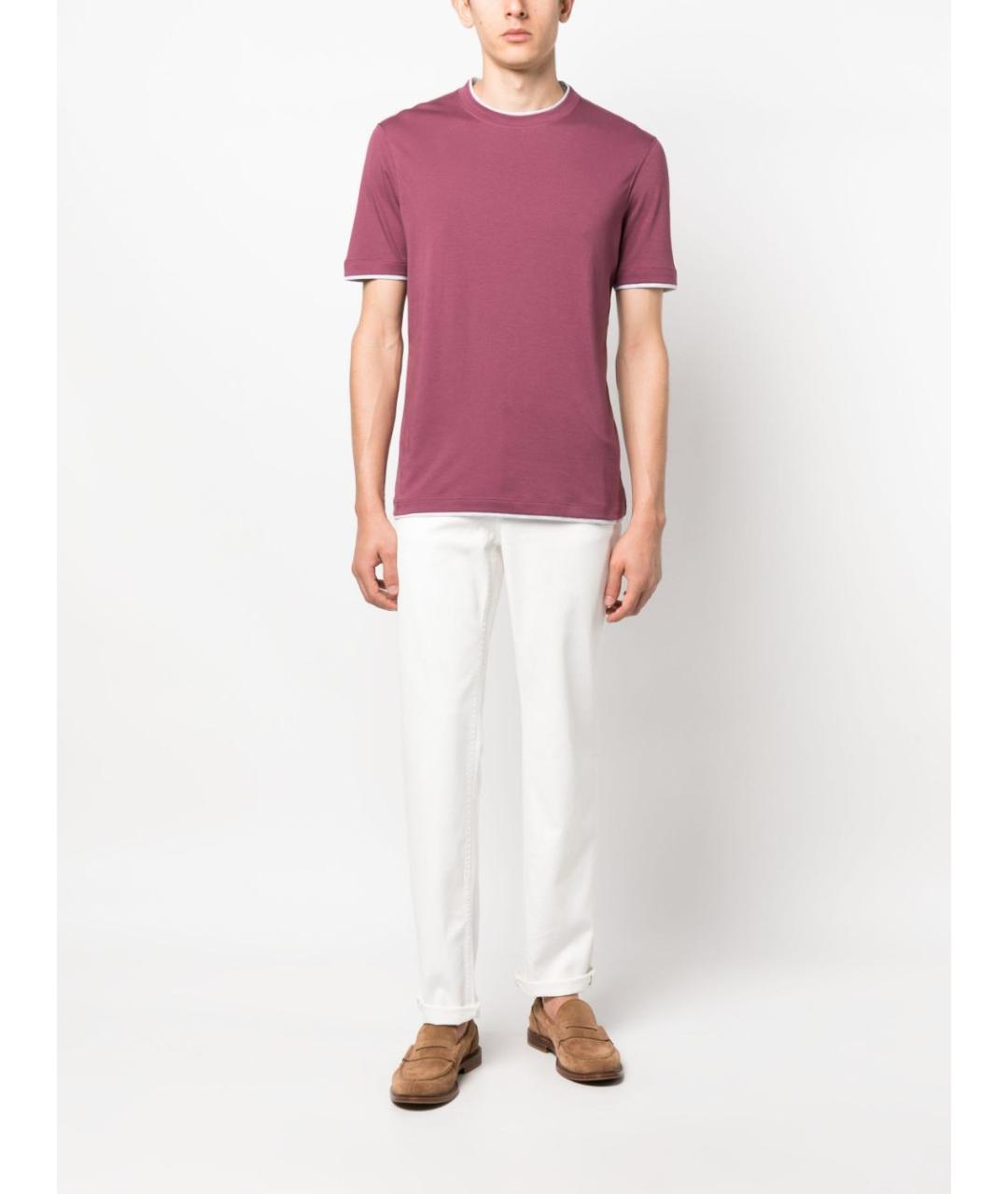 BRUNELLO CUCINELLI Белые хлопко-эластановые прямые джинсы, фото 2