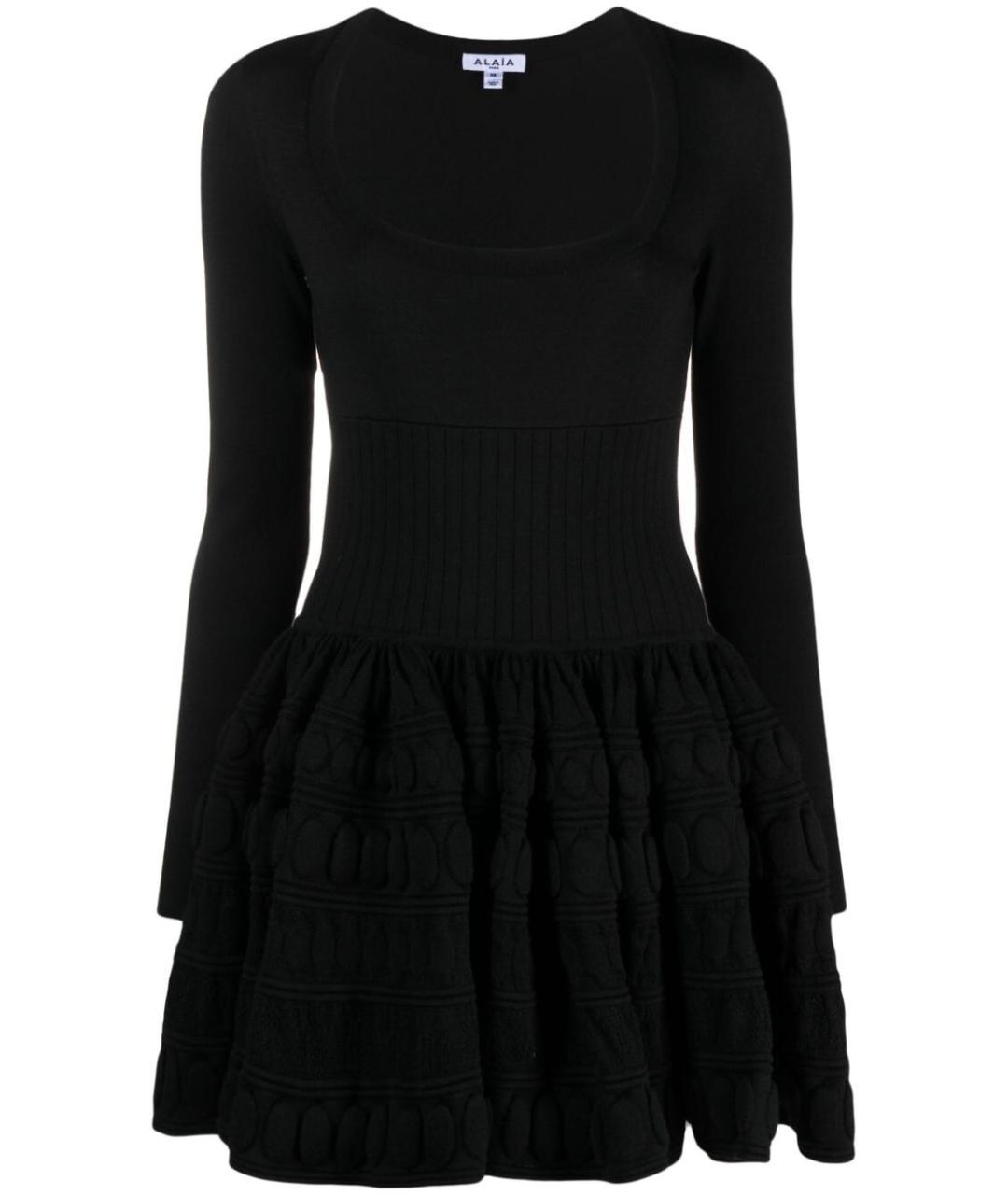 ALAIA Черное шерстяное повседневное платье, фото 1