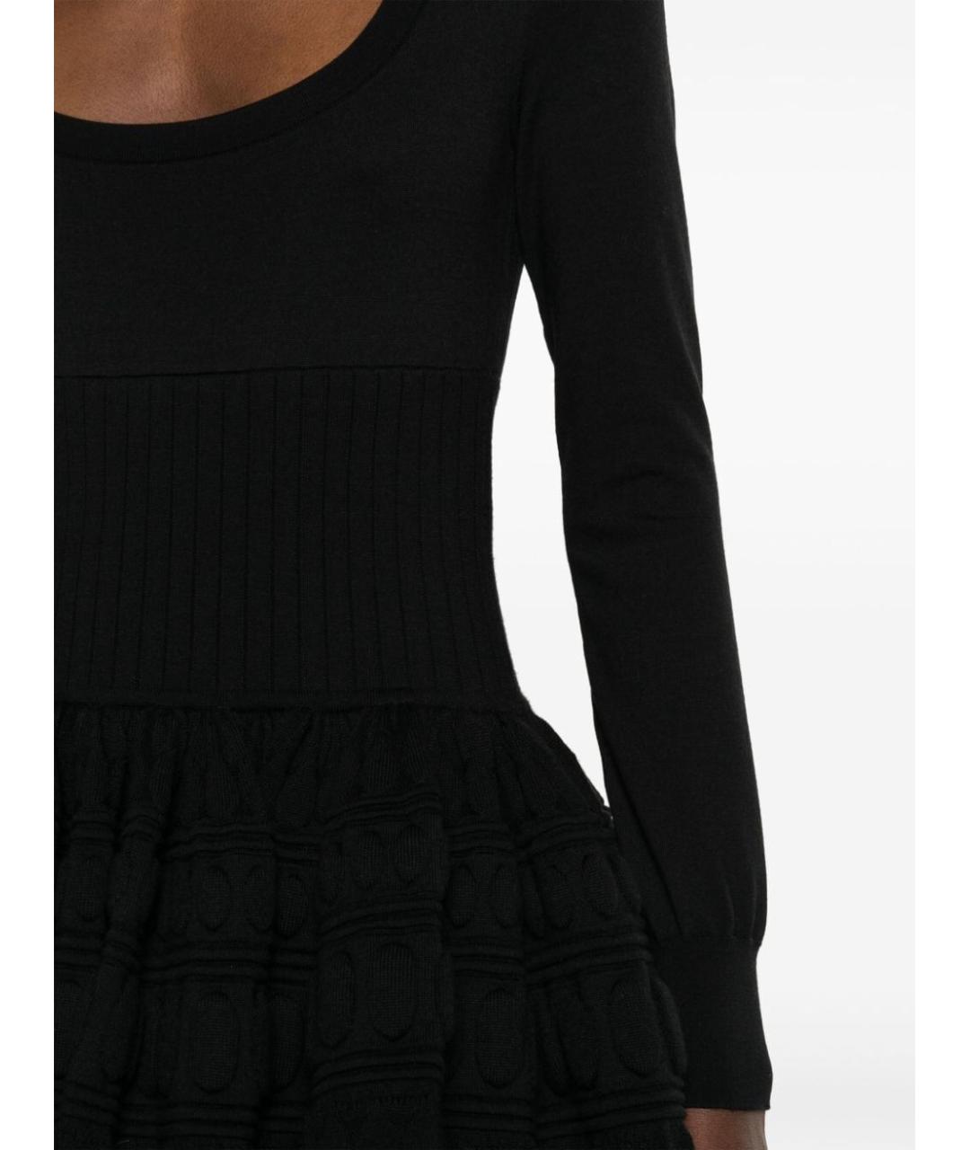 ALAIA Черное шерстяное повседневное платье, фото 3