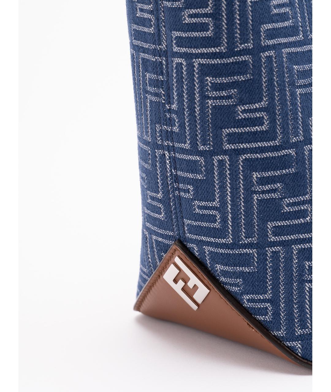 FENDI Синяя хлопковая сумка тоут, фото 4