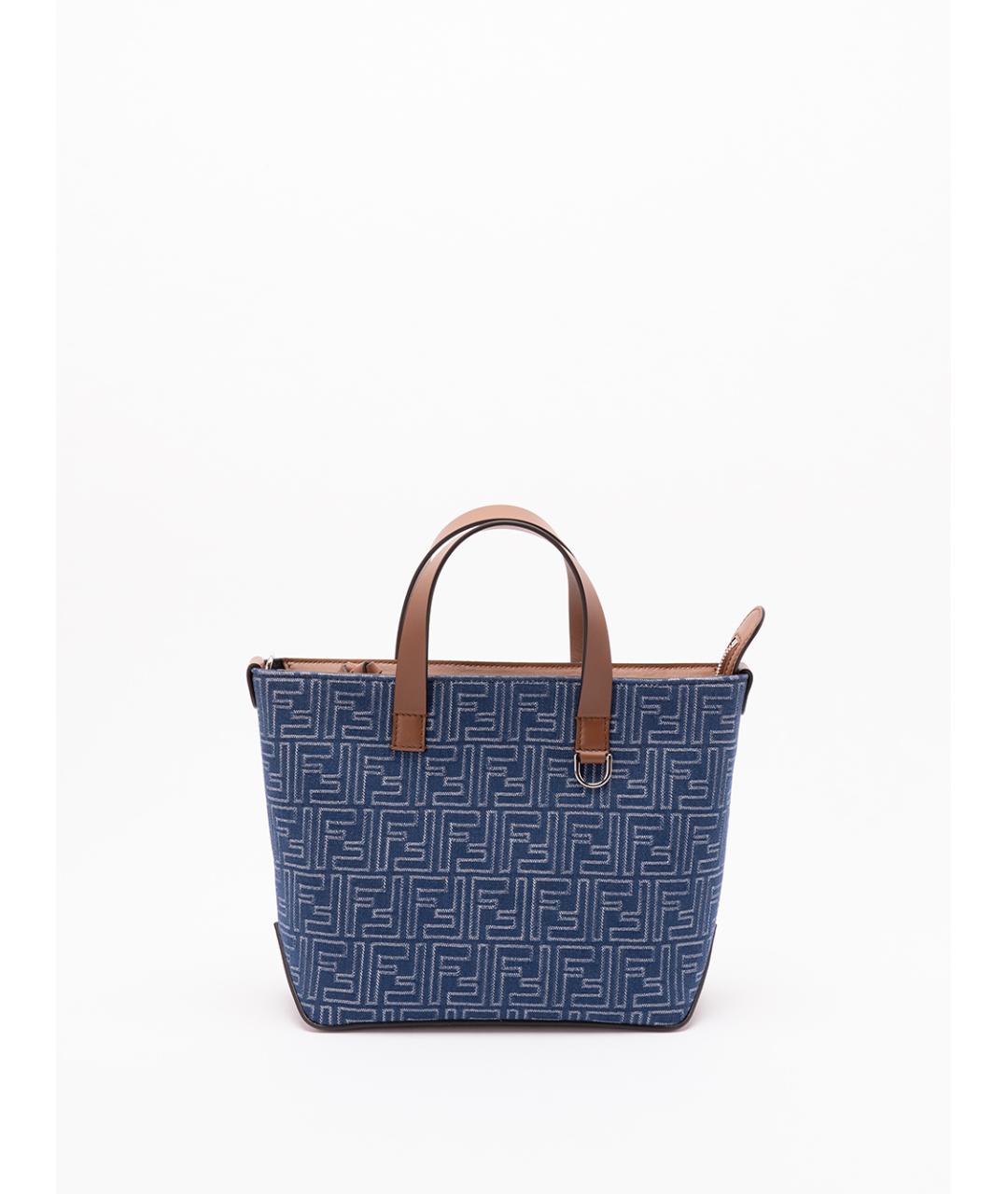 FENDI Синяя хлопковая сумка тоут, фото 2