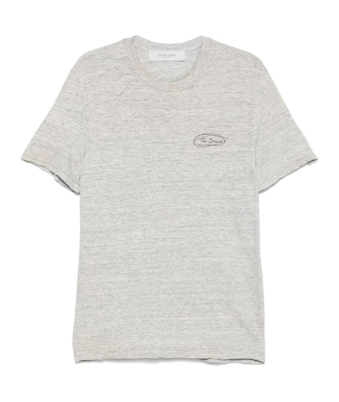 GOLDEN GOOSE DELUXE BRAND Серая хлопковая футболка, фото 1