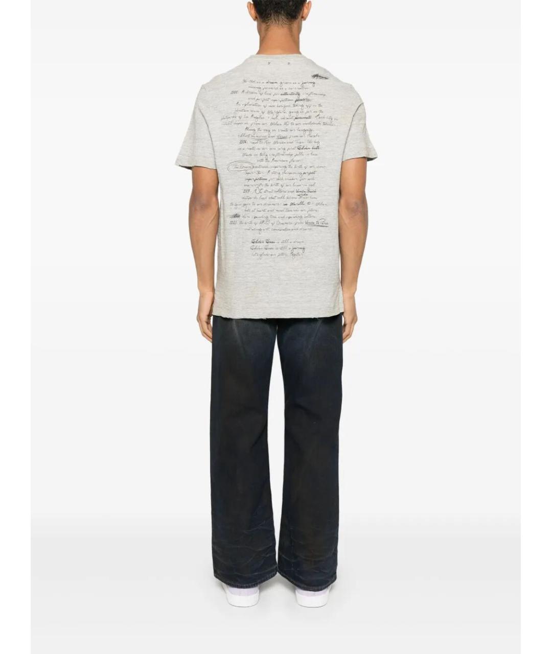 GOLDEN GOOSE DELUXE BRAND Серая хлопковая футболка, фото 3