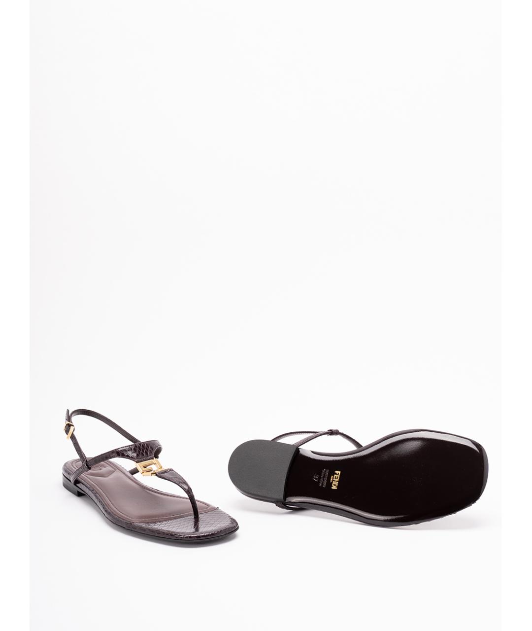 FENDI Мульти кожаные сандалии, фото 4