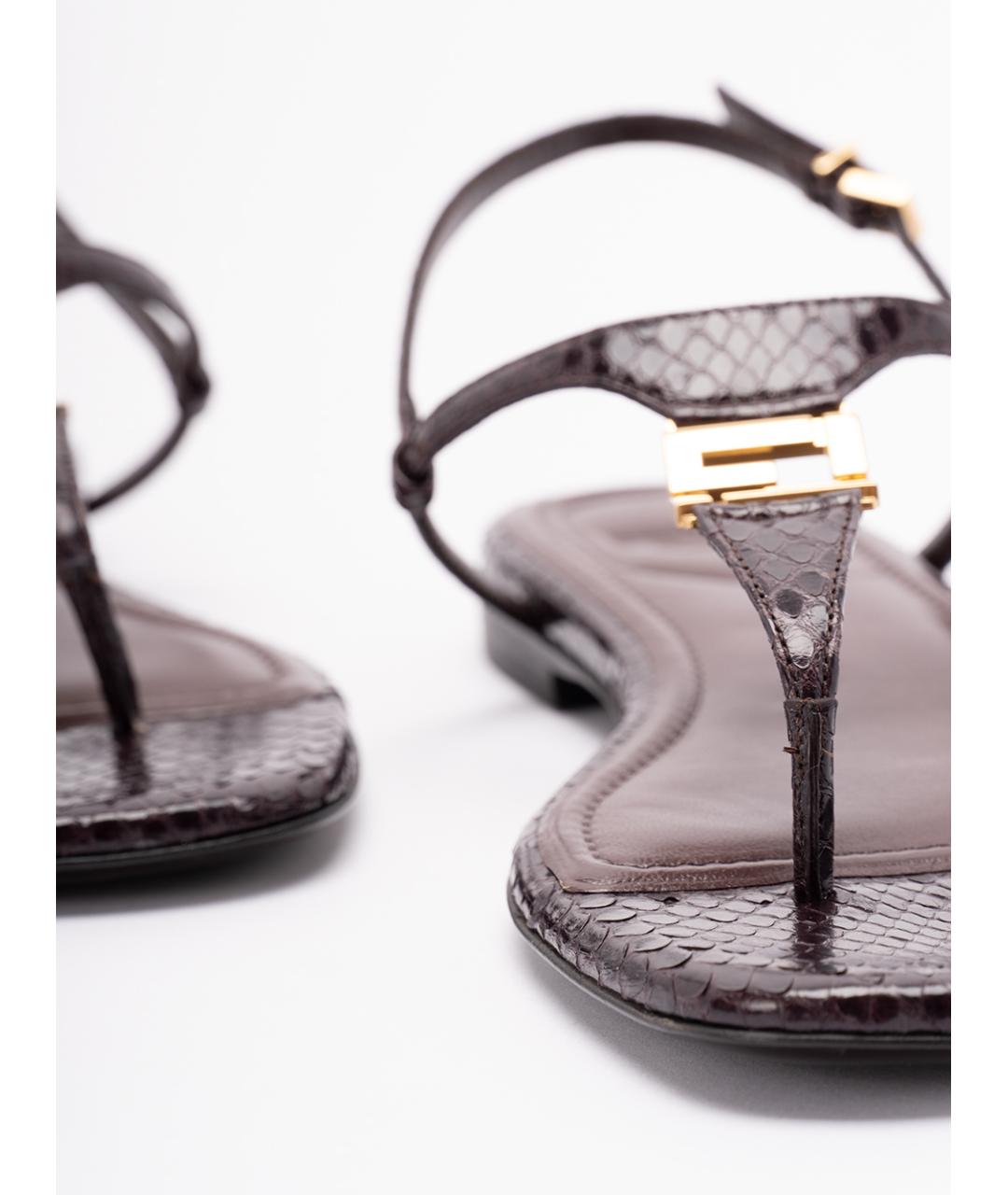 FENDI Мульти кожаные сандалии, фото 6