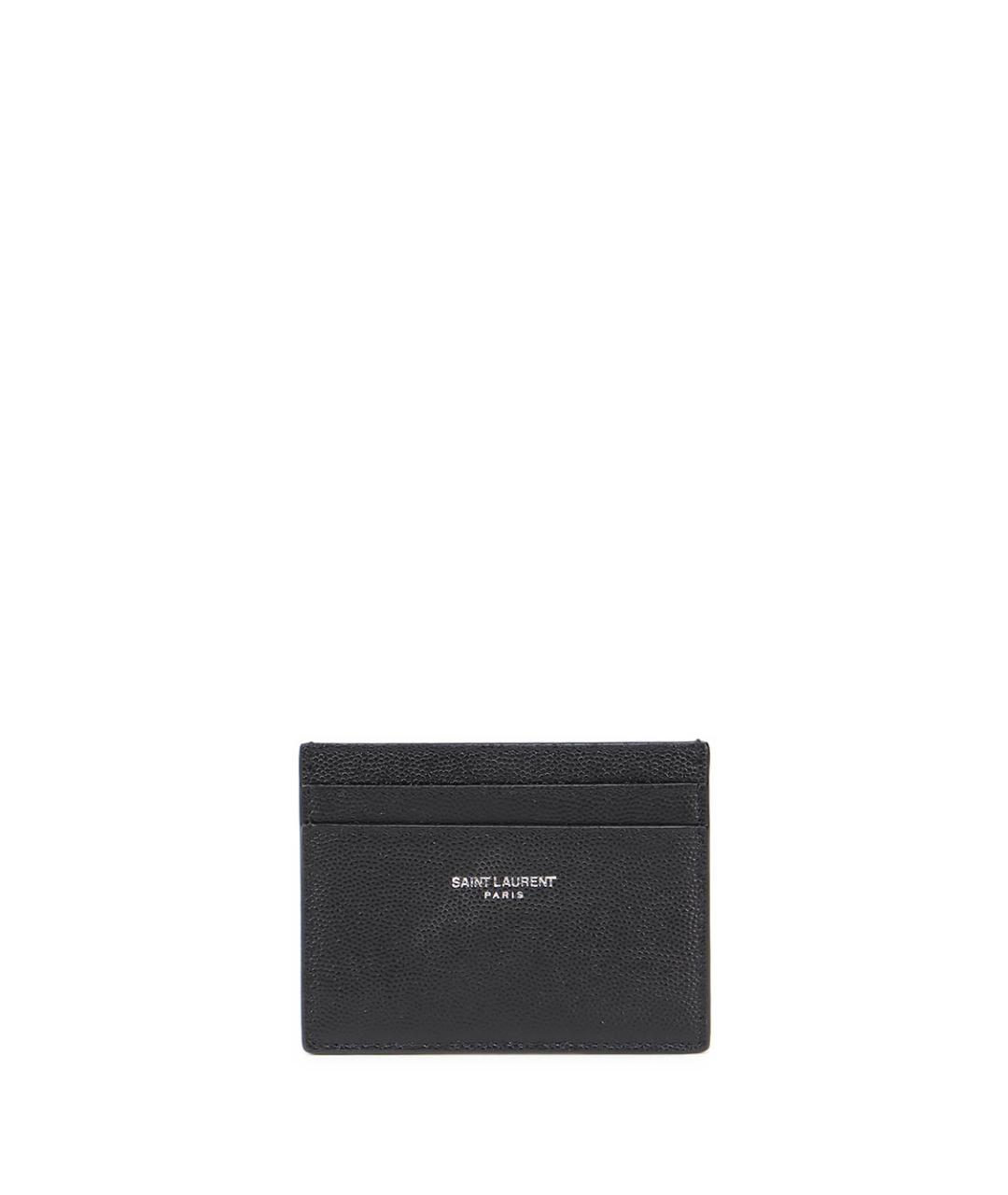SAINT LAURENT Черный кожаный кардхолдер, фото 1