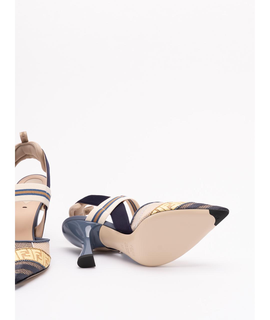 FENDI Мульти синтетические туфли, фото 4