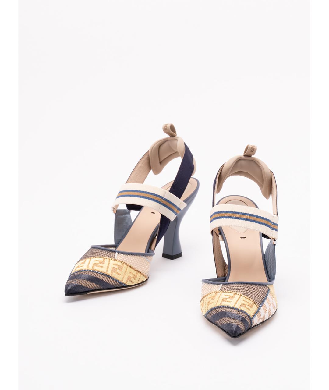 FENDI Мульти синтетические туфли, фото 2