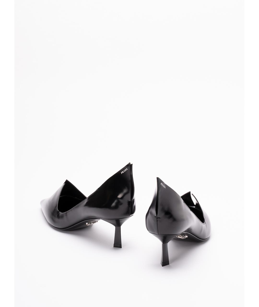 PRADA Антрацитовые кожаные туфли, фото 3