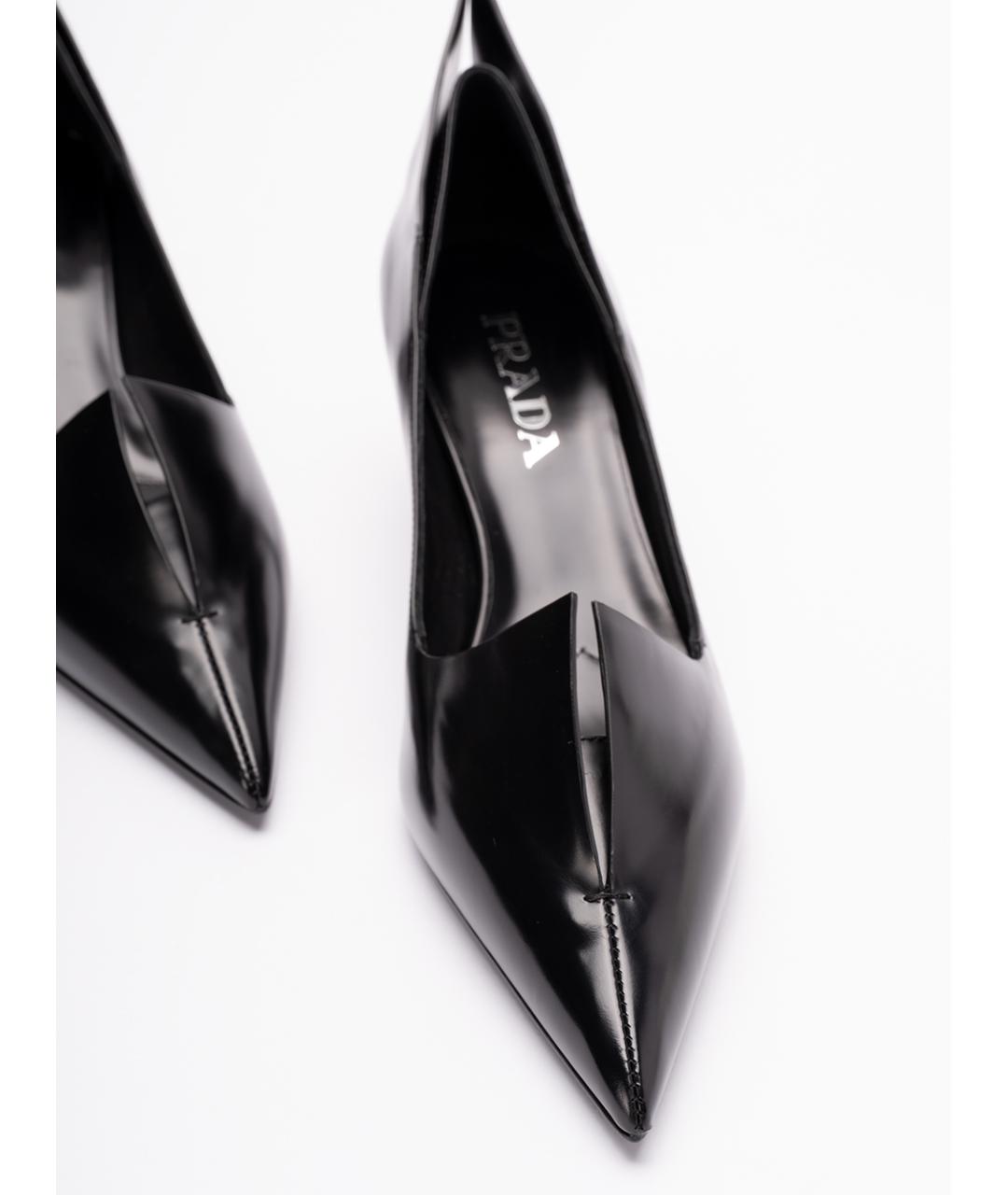 PRADA Антрацитовые кожаные туфли, фото 5