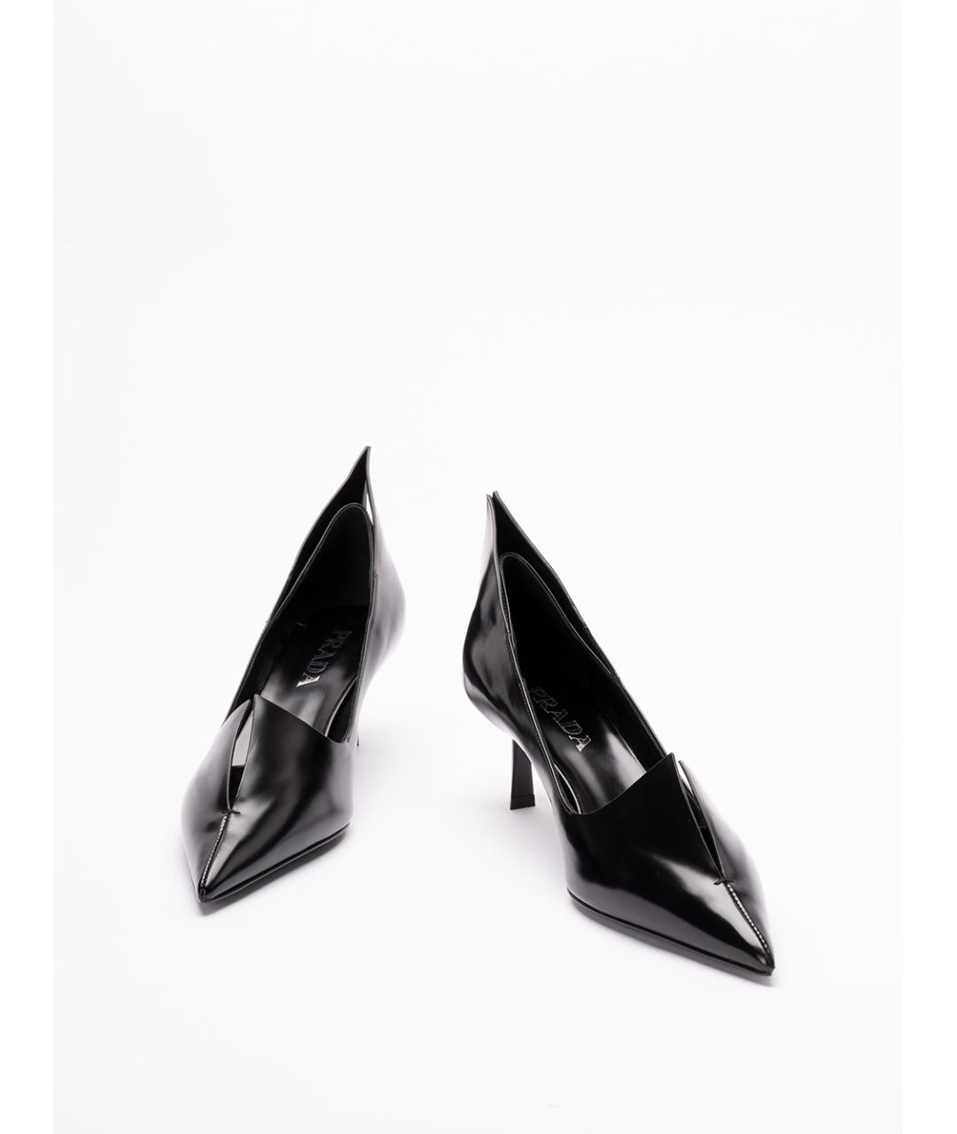 PRADA Антрацитовые кожаные туфли, фото 2