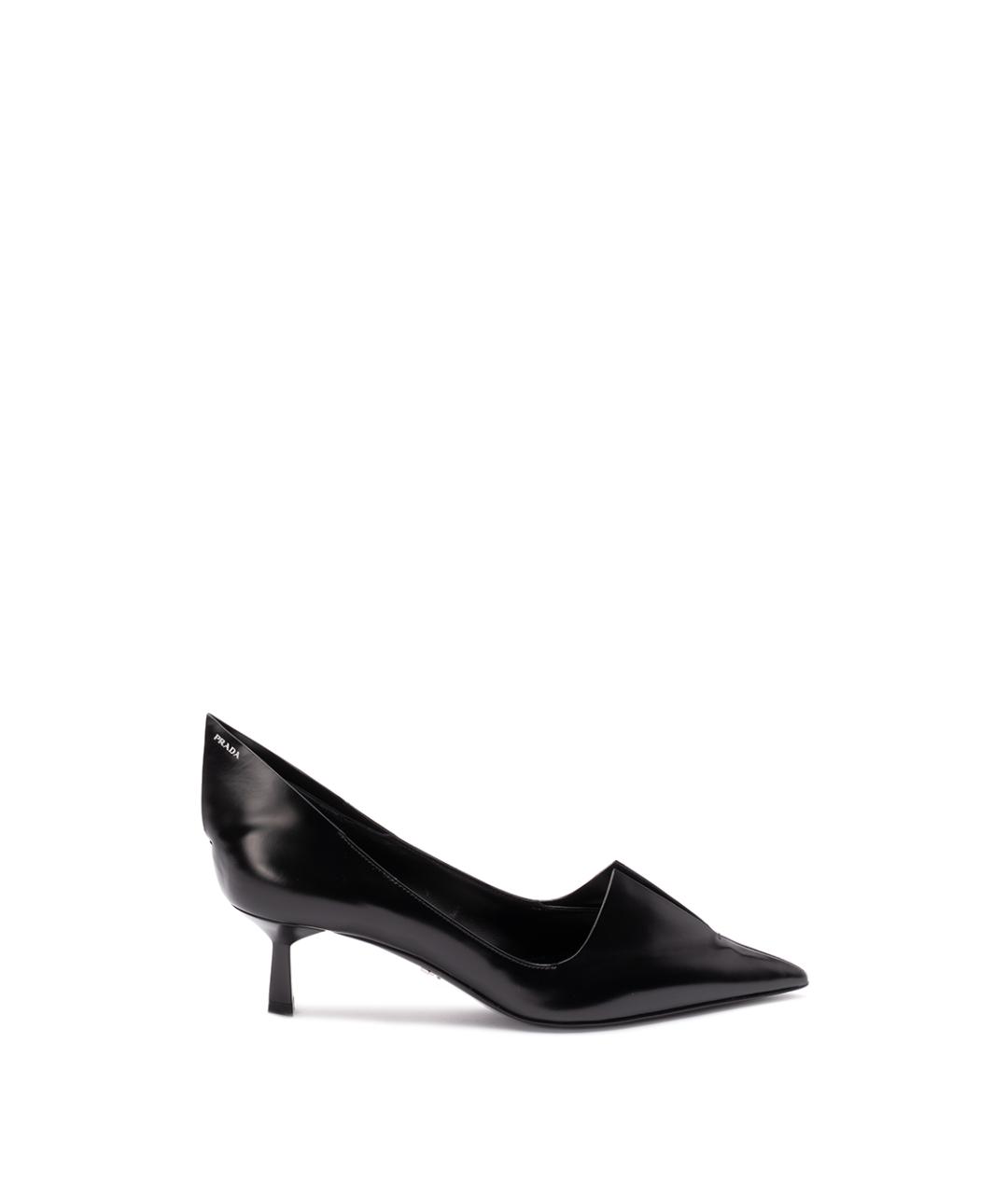 PRADA Антрацитовые кожаные туфли, фото 1