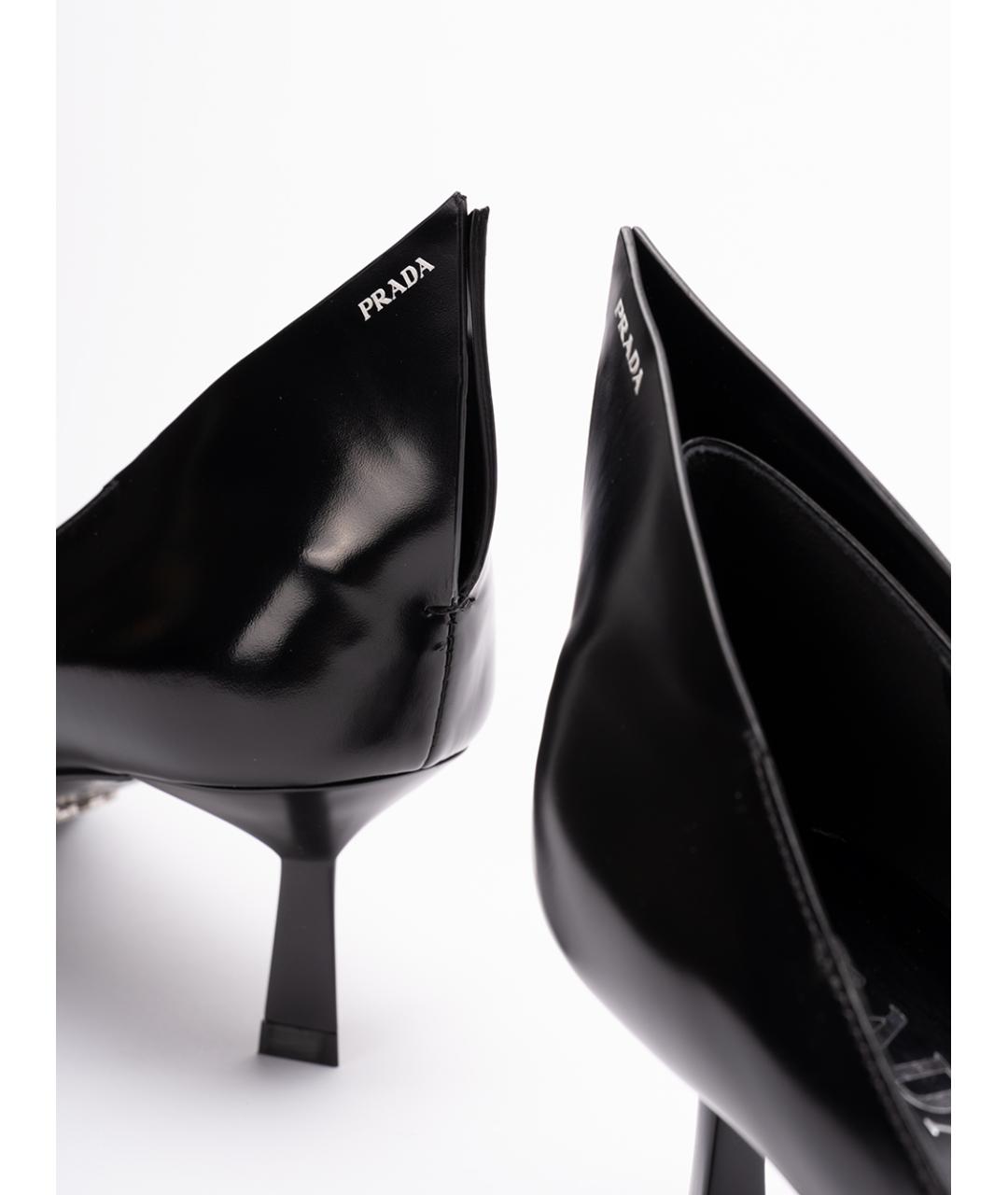 PRADA Антрацитовые кожаные туфли, фото 6