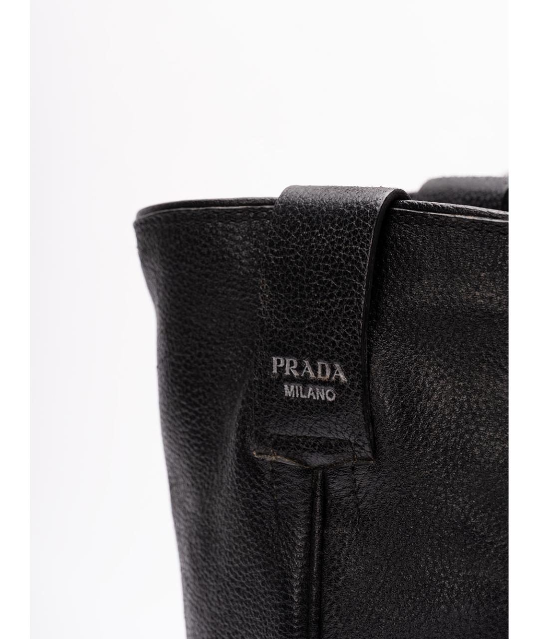 PRADA Черные кожаные ботинки, фото 5