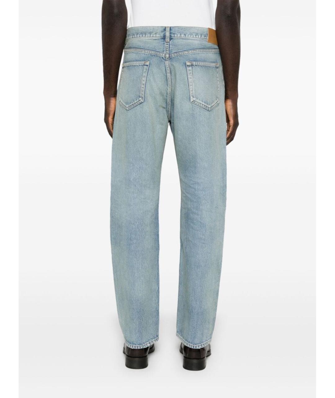 SAINT LAURENT Голубые хлопковые прямые джинсы, фото 8