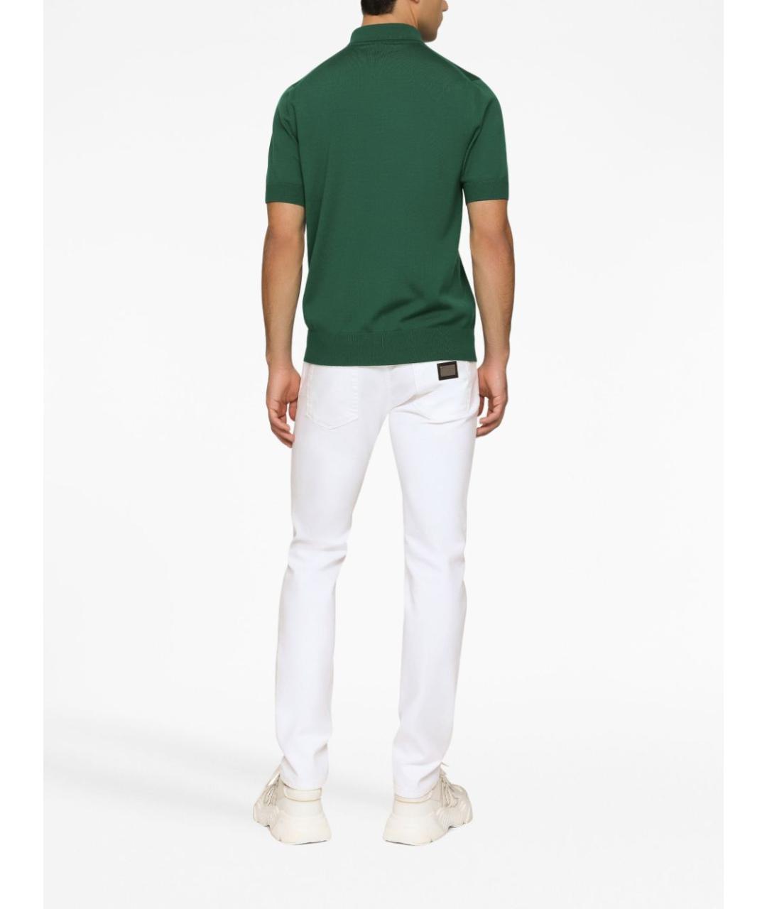 DOLCE&GABBANA Белые хлопковые прямые джинсы, фото 4
