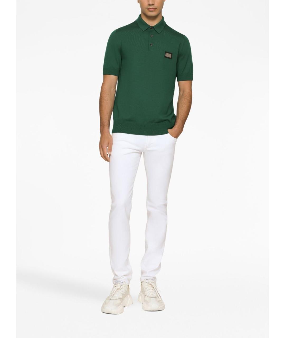 DOLCE&GABBANA Белые хлопковые прямые джинсы, фото 2
