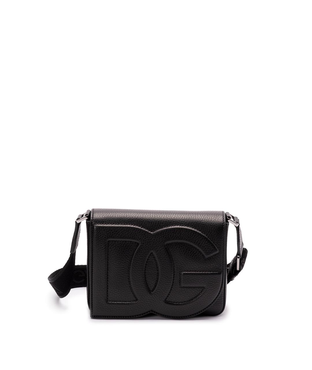 DOLCE&GABBANA Черная кожаная сумка на плечо, фото 1