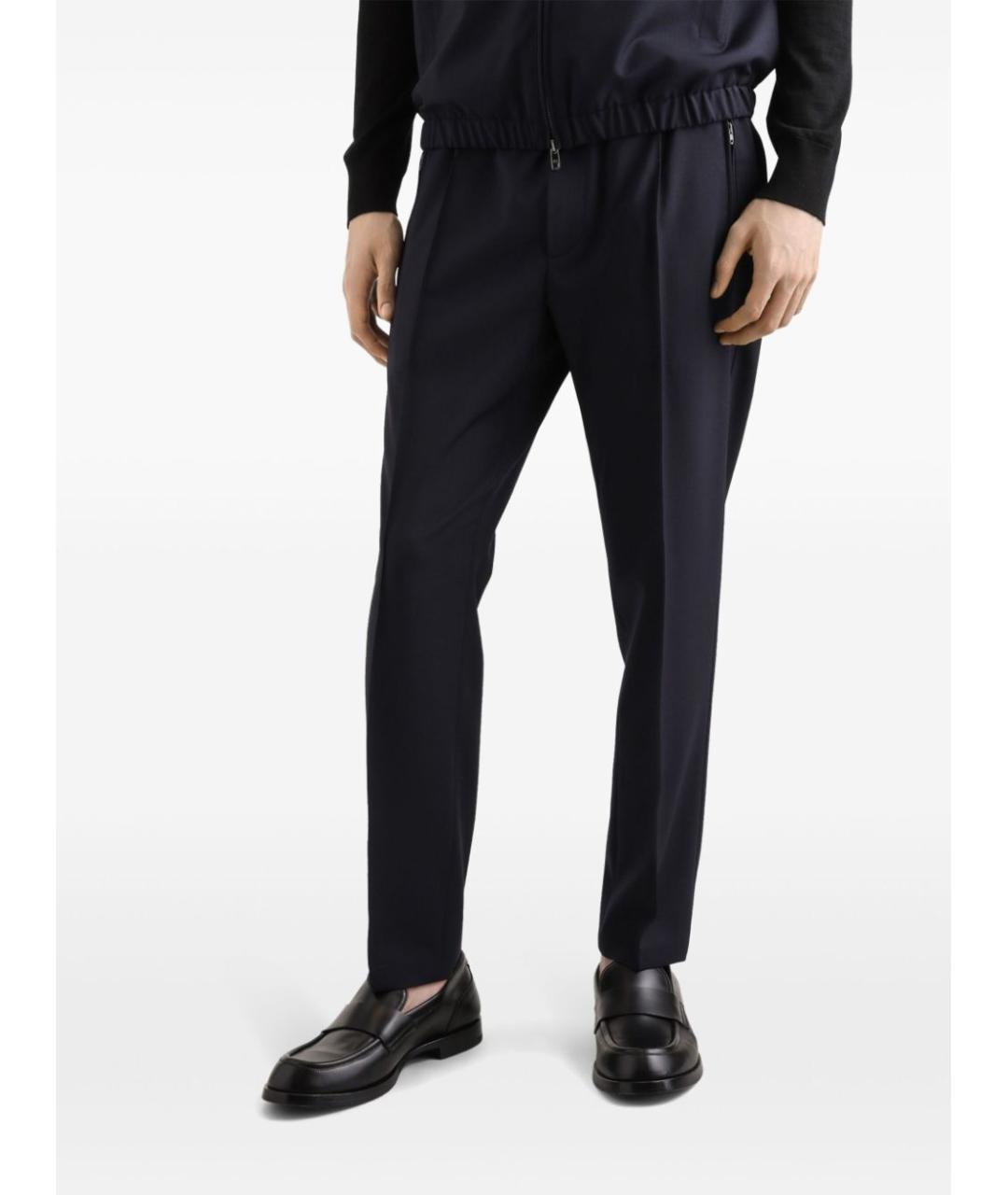 DOLCE&GABBANA Черные шерстяные повседневные брюки, фото 4