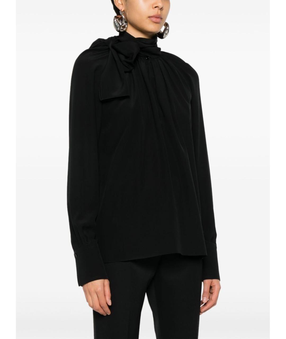 GIVENCHY Черная шелковая блузы, фото 5
