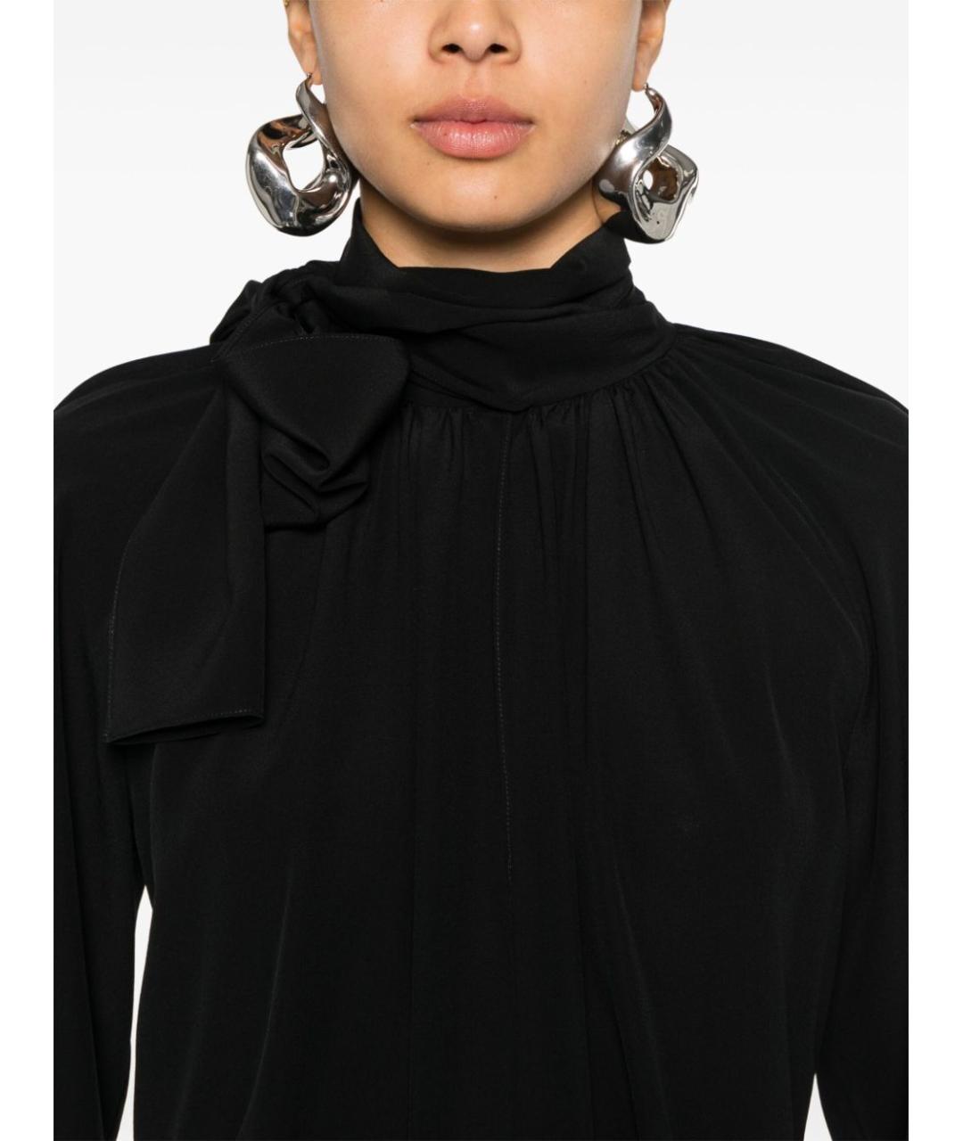 GIVENCHY Черная шелковая блузы, фото 4
