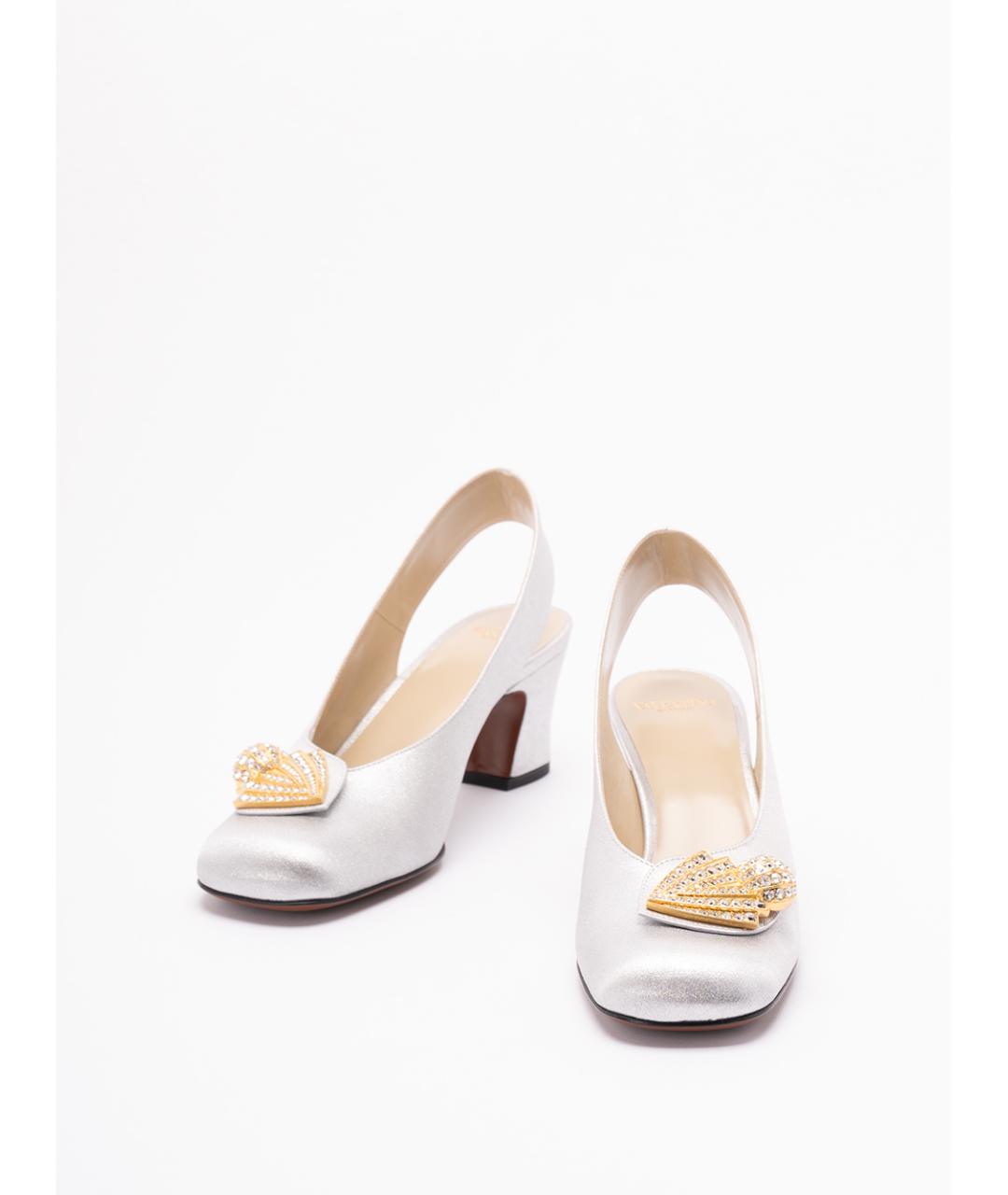 VALENTINO Серебряные текстильные туфли, фото 2