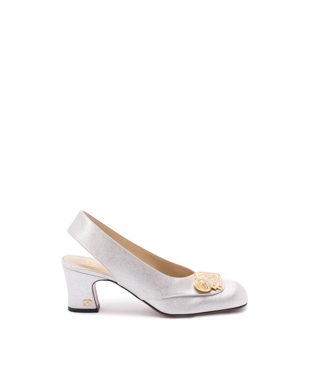 VALENTINO Серебряные текстильные туфли, фото 1
