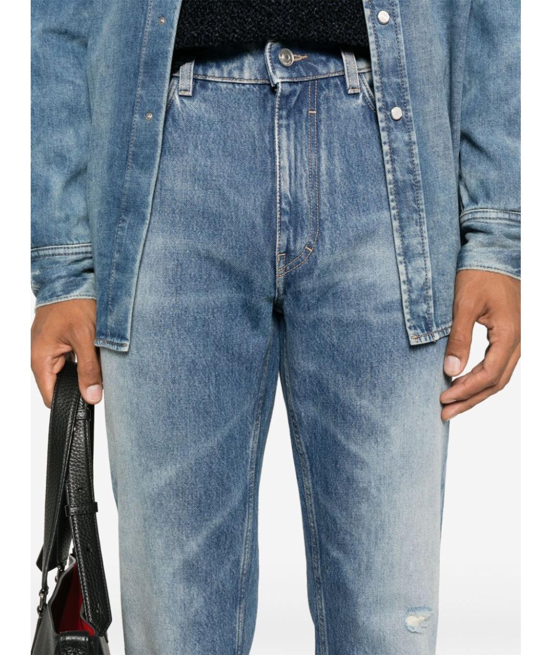 GIVENCHY Голубые хлопковые прямые джинсы, фото 4
