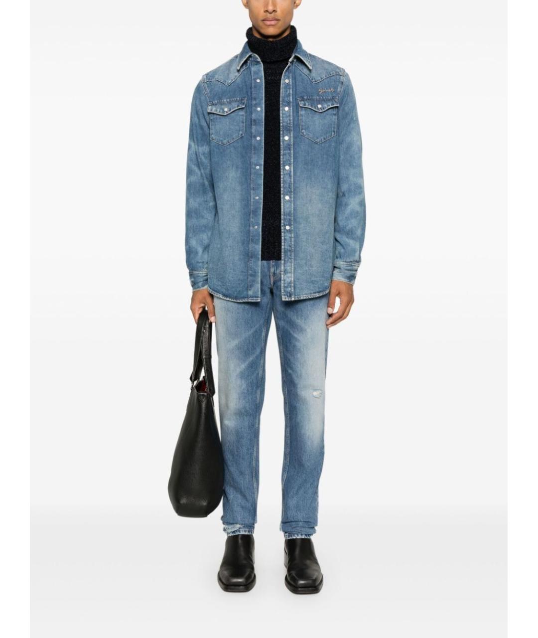 GIVENCHY Голубые хлопковые прямые джинсы, фото 2