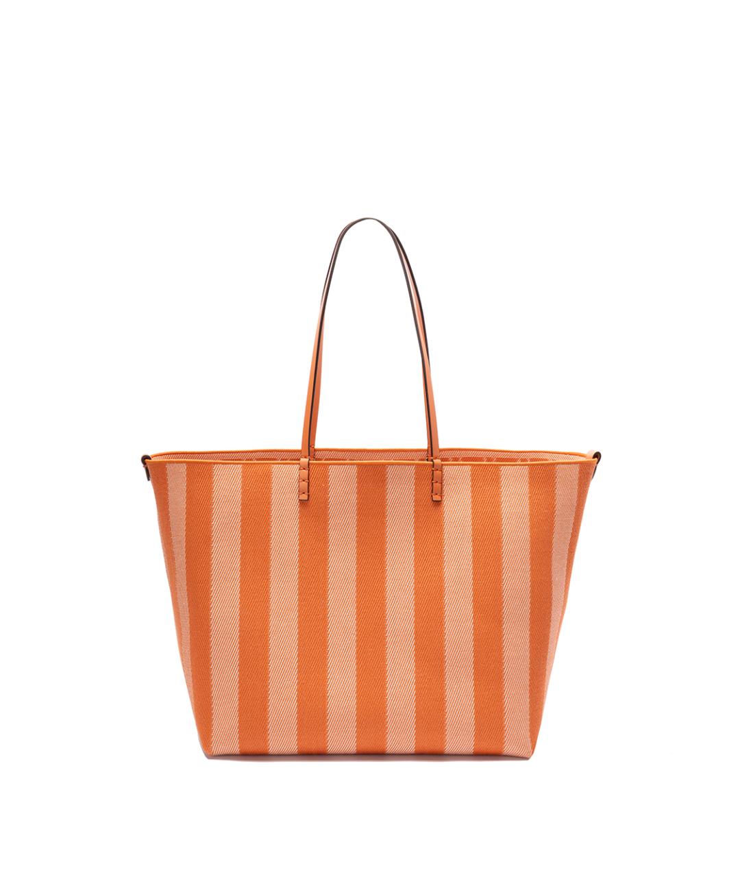 FENDI Оранжевая хлопковая сумка тоут, фото 1