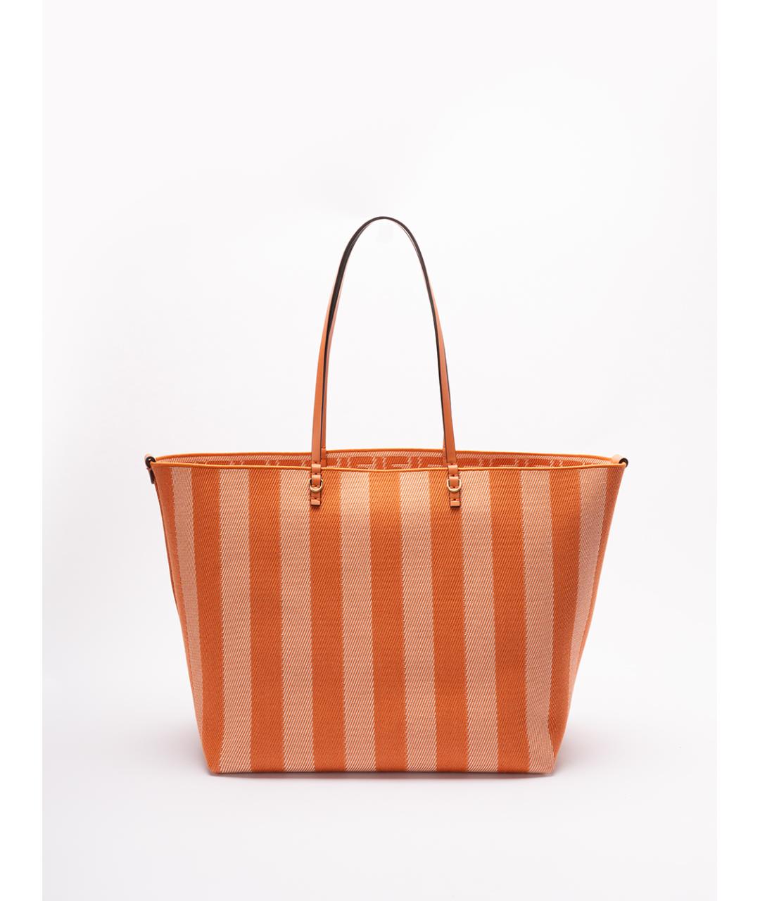 FENDI Оранжевая хлопковая сумка тоут, фото 2