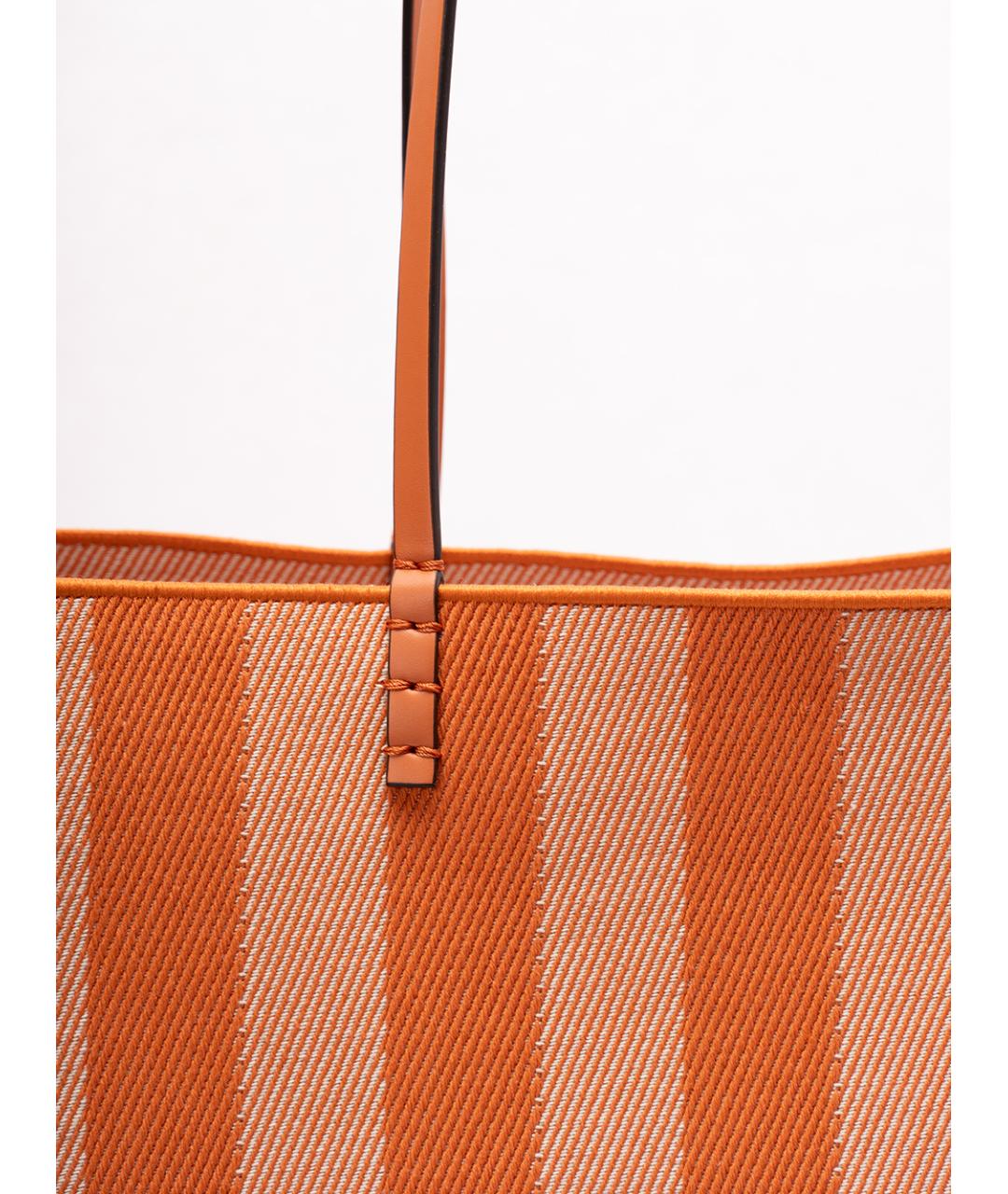 FENDI Оранжевая хлопковая сумка тоут, фото 4