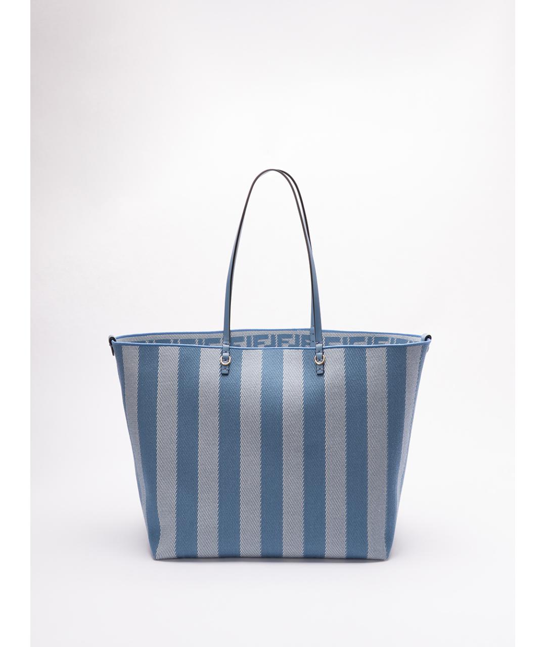 FENDI Голубая хлопковая сумка тоут, фото 2