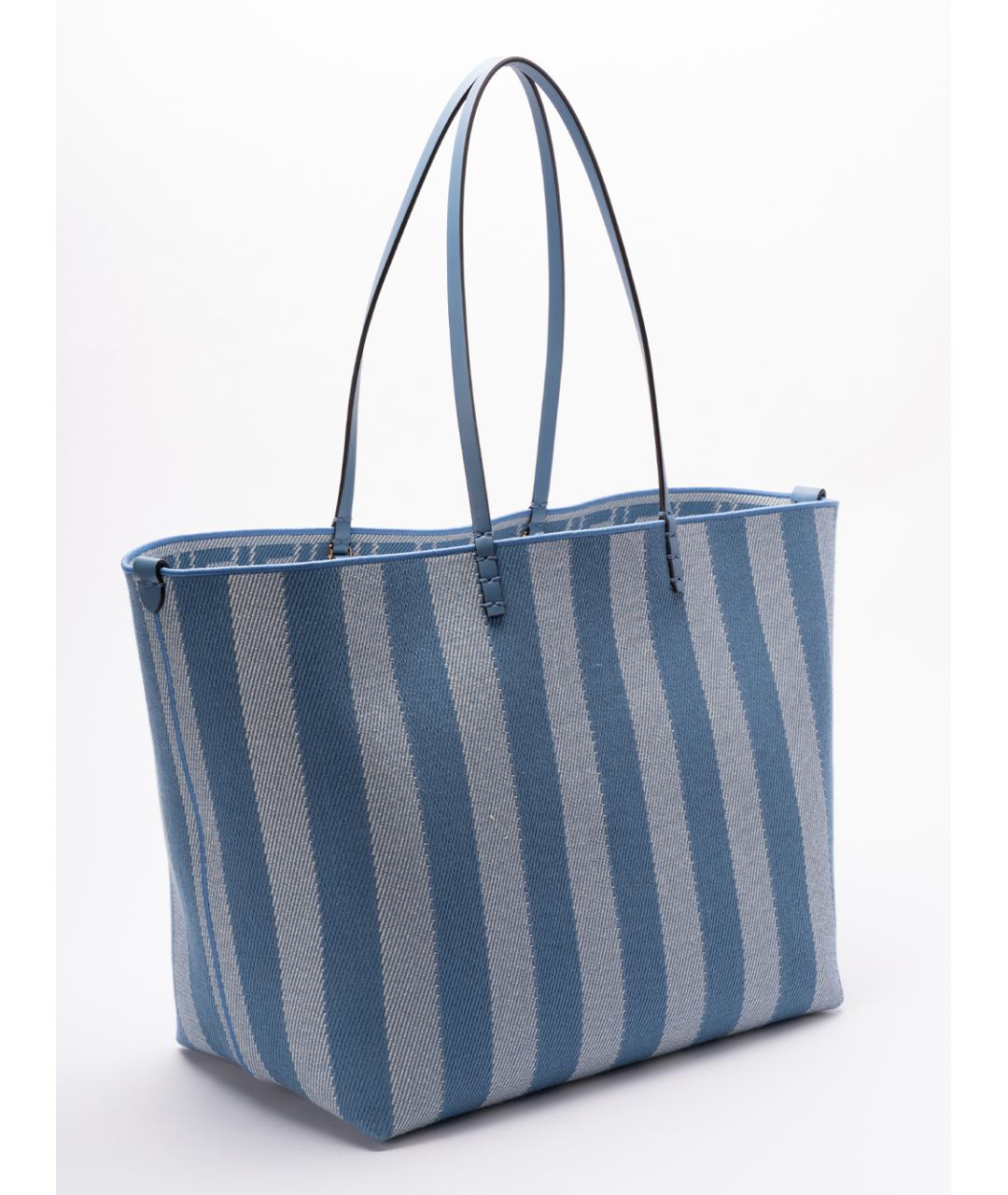 FENDI Голубая хлопковая сумка тоут, фото 3