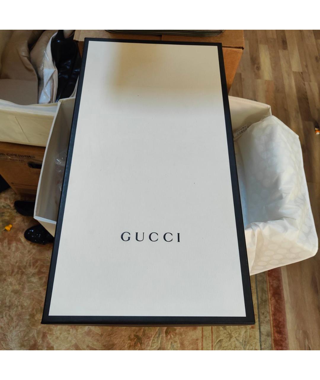 GUCCI Черные кожаные сапоги, фото 3