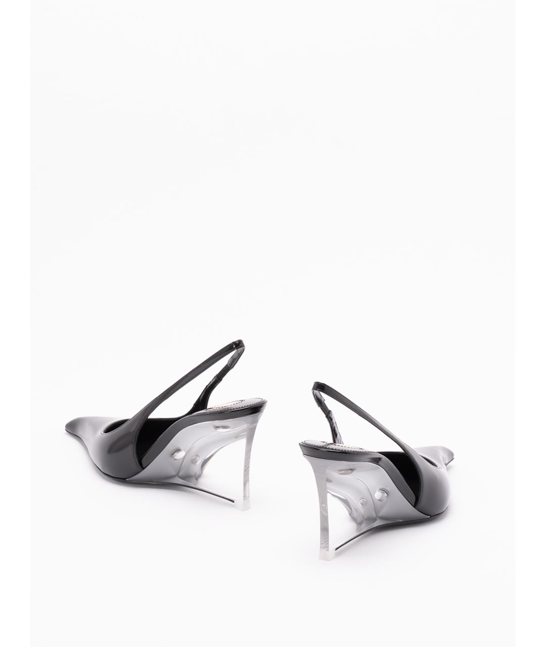 SAINT LAURENT Черные туфли из лакированной кожи, фото 3