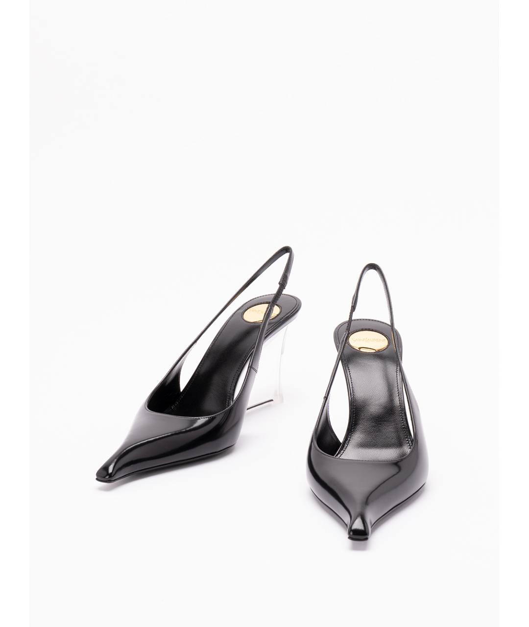 SAINT LAURENT Черные туфли из лакированной кожи, фото 2